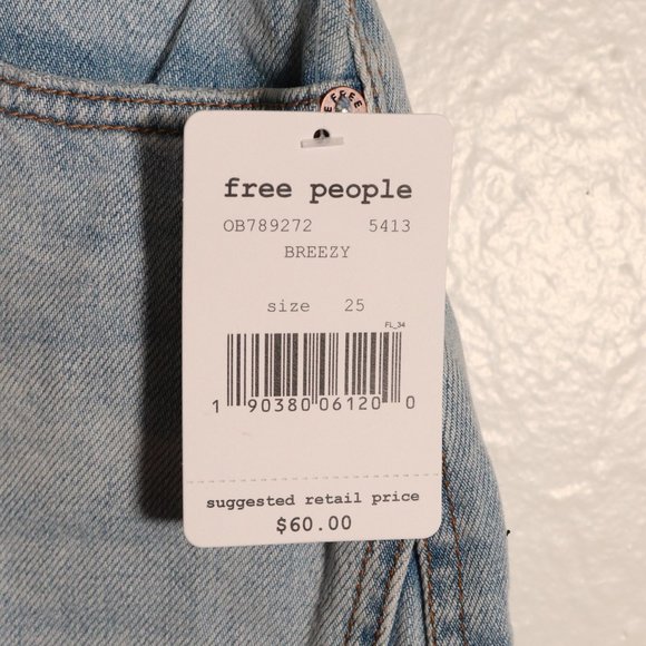 NWT Free People Distressed Light Denim Skirt - Picture 10 of 10